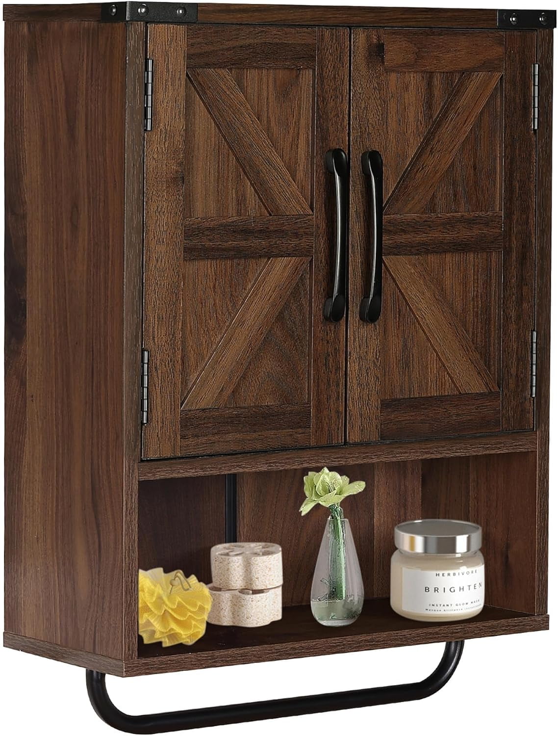 Coffee Hutch Cabinet 47" Farmhouse Coffee Bar With 3-Tier Storage, Kitchen Hutch Coffee Hutch Cabinet With Storage