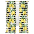 thumbnail image 1 of Farmhouse Watercolor Sheer Curtains for Living Room Bedroom, Lemon Fruit Black White Buffalo Plaid Light Filtering Sheer Curtains, Rod Pocket Voile Window Drapes, 2 Panels Set 52"x 108", 1 of 7