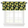 thumbnail image 1 of Farmhouse Watercolor Valances for Windows Lemon Fruit Black Background Rod Pocket Curtain Valance Window Treatment Short Curtains for Kitchen Living Room, 60"x18", 1 of 5