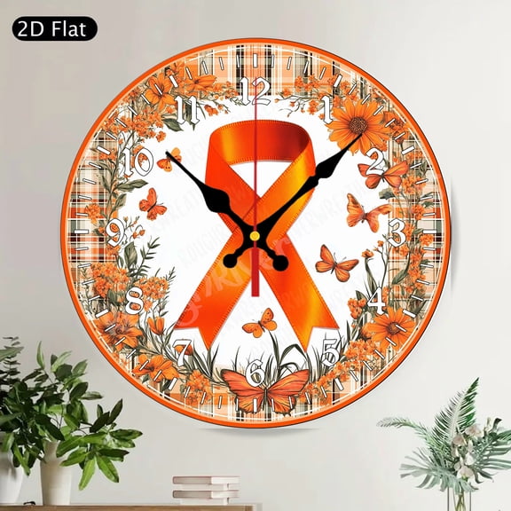 Farmhouse Welcome Bumblebee Round Wall Clock Silent Non Ticking Decorative Flower Bee Home Decor