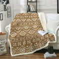 thumbnail image 1 of Farmhouse Western Sherpa Blanket Baby 30"X40" Brown Boho Aztec Fleece Blanket for Kids Adults Men Bohemian Geometric Throw Blanket Exotic Native Tribal Southwestern Fuzzy Blanket Ethnic Room Decor, 1 of 6
