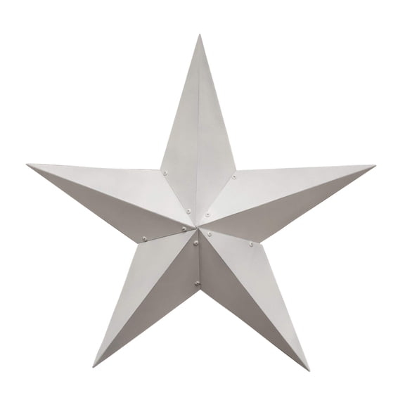 The Hearthside Collection CWI Gifts Metal Barn Star - 48 inch Galvanized Hanging Star - Farmhouse Wall Decor - White, 8.00" x 48.00", Multicolor