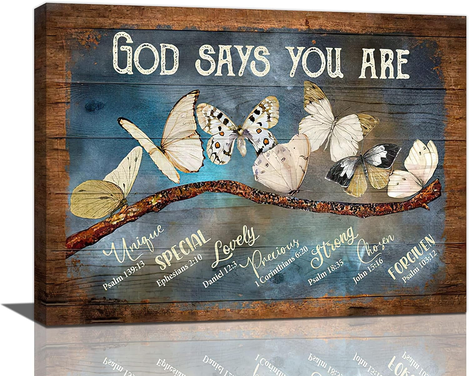 Farmhouse White Butterfly Decor Wall Art God Says You Are Rustic ...
