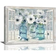 thumbnail image 1 of Farmhouse White Flower Bathroom Decor Wall Art Rustic Floral Plant Window Pictures Wall Decor Relax Soak Unwind Bathroom Sign Canvas Painting Prints Artwork Decorations Framed for Bathroom 16"x12", 1 of 6