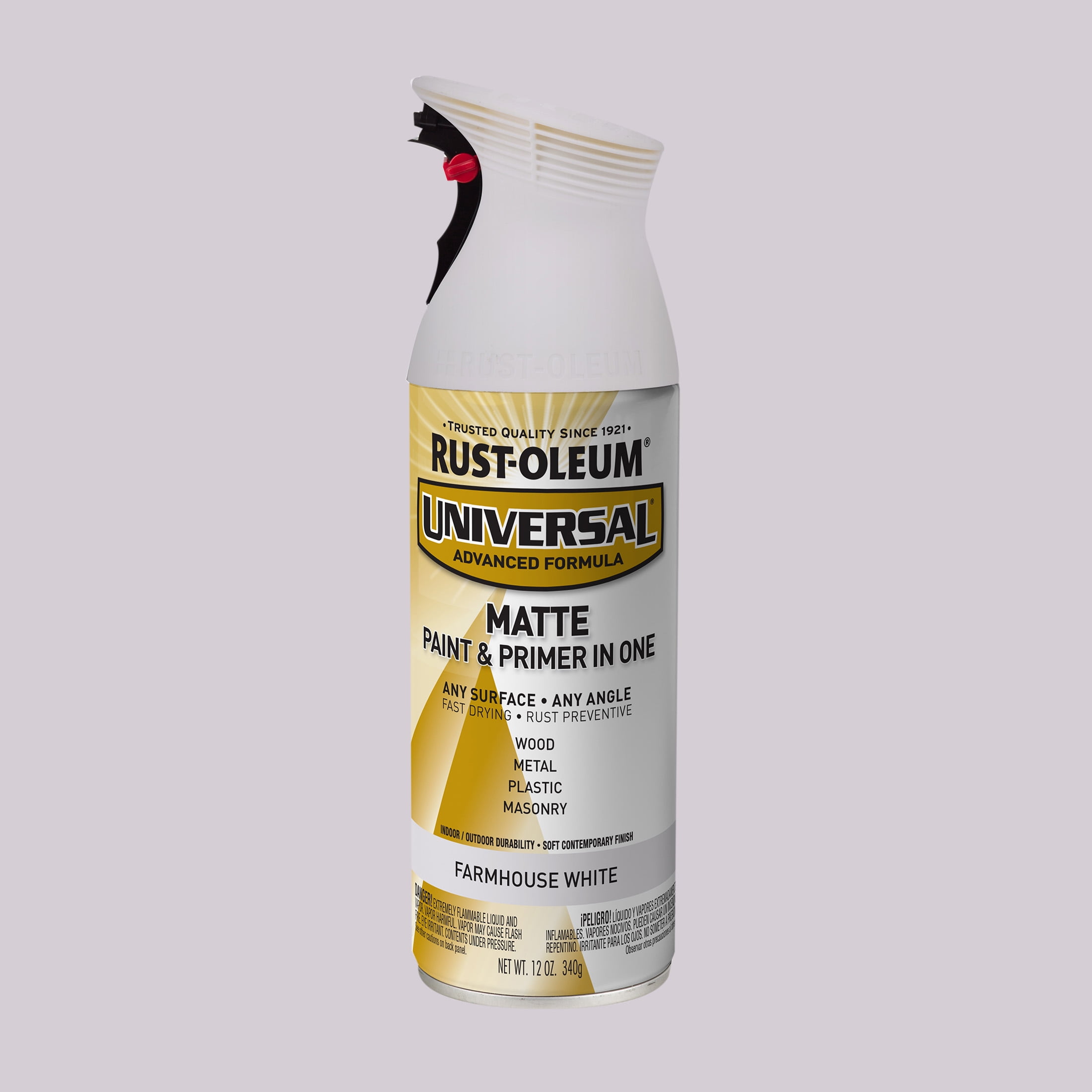 Farmhouse White, Rust-Oleum Universal Matte Spray Paint-376725, 12 oz