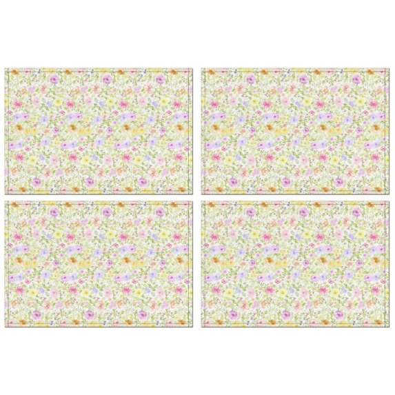 Farmhouse Wildflower Floral Elegant Place Mats Table Mats for Restaurant Valentines Gift Party Christmas Simple Fashion Dinner Mats