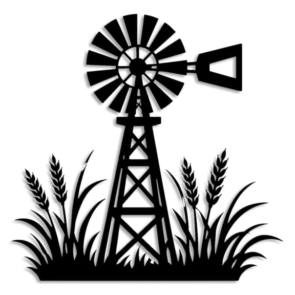 Farmhouse Windmill Metal Wall Art Metal Signs Metal Outdoor Decor WallArt Decor Rustic Farmhouse Style Elegant Wall Sculpture Hanging Plaque Metal Craft Home Decor for Living Room Office