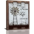 thumbnail image 1 of Farmhouse Windmill Wall Art Vintage Rustic Windmill Picture Wall Decor Country Windmill Painting Canvas Prints Modern Framed Home Decor for Bathroom Bedroom Living Room Kitchen 12"x16", 1 of 6