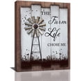 thumbnail image 1 of Farmhouse Windmill Wall Art Vintage Rustic Windmill Picture Wall Decor Country Windmill Painting Canvas Prints Modern Framed Home Decor for Bathroom Bedroom Living Room Kitchen 12"x16", 1 of 6