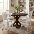 thumbnail image 1 of ATOMSPACE Windsor Dining Chairs Set of 4, Farmhouse Solid Wood Spindle Back Chair for Kitchen & Dining Room, White, 1 of 8