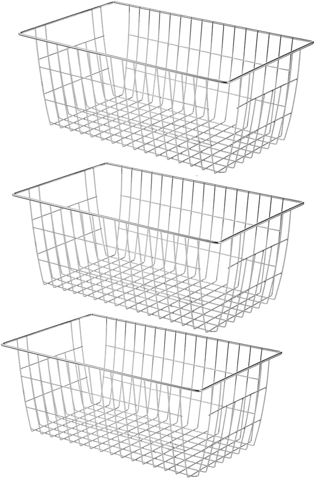 Farmhouse Wire Baskets Organizer with Handles, Storage Bin for Kitchen ...