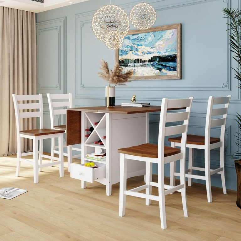 Counter height dining table with wine storage hotsell