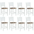 thumbnail image 1 of Farmhouse Wood Farmhouse Counter Height Bar Stool/ Solid Wood Dining Chair with Full Back/Counter Stool for Restaurant, Living Room, Bar (White,Set of 8), 1 of 9
