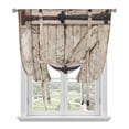 thumbnail image 1 of Farmhouse Wood Grain Balloon Curtains for Windows, Bedroom Curtains 54 Inch Length, Vintage Country Barn Gate Brown Tie Up Curtains Panels Thermal Insulated Bathroom Curtains Window 42"x54", 1 of 8