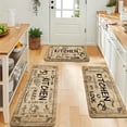 thumbnail image 1 of Farmhouse Wood Grain Kitchen Carpet Set, Non-Slip Flannel Mat, Soft Easy Clean, for Bathroom Bedroom Living Room Dining Porch Laundry, 1 of 13