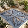 thumbnail image 1 of Farmhouse Wood Grain Outdoor Rug for Patio/Deck/Porch, Non-Slip Large Area Rug 5 x 8 Ft, Vintage Country Barn Gate Textured Indoor Outdoor Rugs Washable Area Rugs, Camping Rug Carpet Runner, 1 of 8