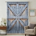 thumbnail image 1 of Farmhouse Wood Grain Sheer Curtains 54 Inches Long, Vintage Country Barn Gate Textured Light Filering Curtains, Breathable Simi Curtain Privacy Drapes for Kitchen Bathroom Small Window Treatment, 1 of 9