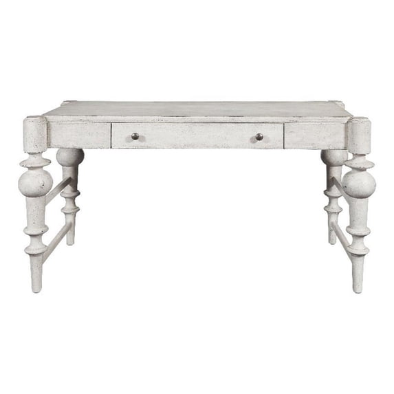 Farmhouse Wood Writing Desk with Storage Drawer in Gray by Pulaski Furniture