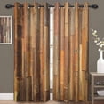thumbnail image 1 of Farmhouse Wooden Blackout Curtains Brown Vintage Rural Lodge Old Wood Planks Bedroom Living Room Curtains Rustic Western Country Style Cabin Grommets Curtain 26"W x 63"L (Pack of 2), 1 of 6