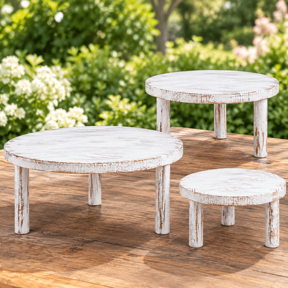 Farmhouse Wooden Cake Display Stand, Rustic Cupcake Riser