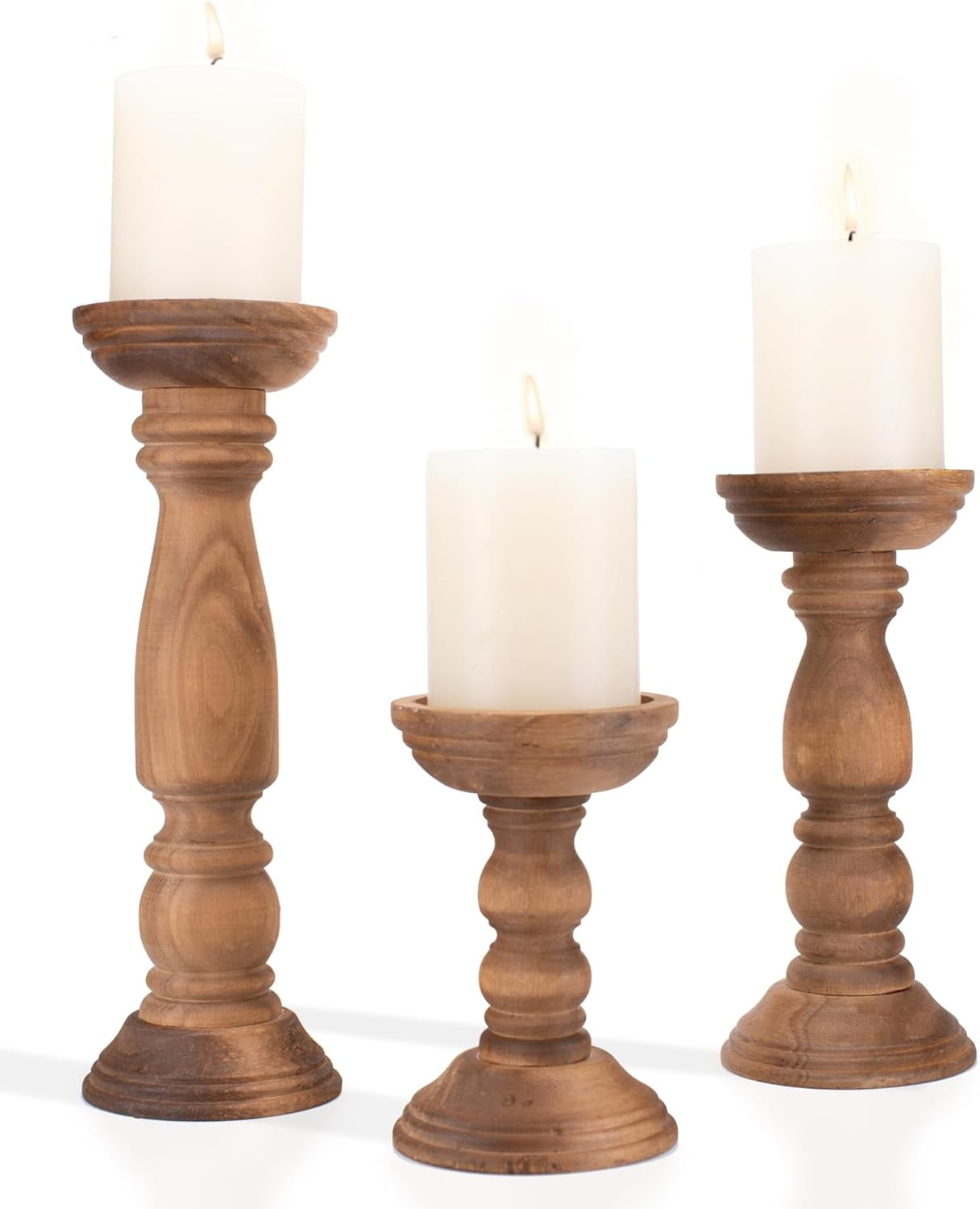 Cox & Cox porte-bougie en bois rustique