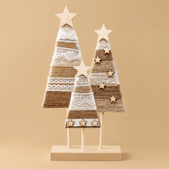 Farmhouse Wooden Christmas Trees Boho Tabletop Decorations