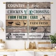 thumbnail image 1 of Farmhouse Wooden Kitchen Curtains Country Rustic Rooster Barn Small Short Cafe Window Curtains Vintage Farm Rod Pocket Bathroom Window Drapes Treatment Tier Curtains 2 Panels (27.5x39 Inch), 1 of 6