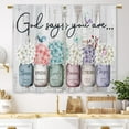 thumbnail image 1 of Farmhouse Wooden Sunflower Barn Kitchen Curtains Country Flower Wood Small Short Cafe Window Curtains Rustic Floral Western Bathroom Drapes Treatment Tier Curtains 2 Panels (27.5x39 Inch), 1 of 6