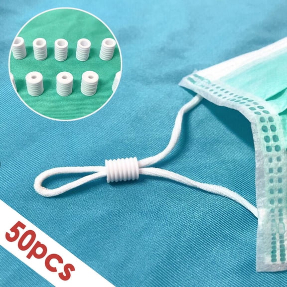 Farmhouse Wreath 100Pcs For Drawstrings Elastic Cord Adjuster Mask Elastic Adjustment Buckle,White Household Pendant