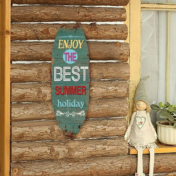 Farmhouse Wreath Casual Summer Beach Surfing Door Sign Decor Sign For Home Bar Wall Front Door Pendant Holiday Wooden Hangs, Household Pendant