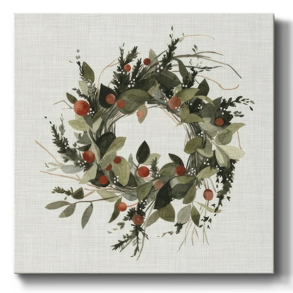 Farmhouse Wreath II- Gallery Wrapped Canvas