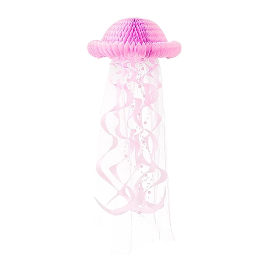Farmhouse Wreath Mermaid Hanging Jellyfish Paper Lantern Party Decoration Hanging Mermaid Wishes Lantern Under Sea Mermaid Themed Birthday Baby Shower Wedding Family Party Decor,Pink Household Pendan