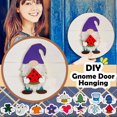 thumbnail image 1 of Farmhouse Wreath Replaceable Seasonal Gnome Goblin Welcome Card Porch Hanging Pendant, Christmas Household Pendant, 1 of 9