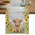 thumbnail image 1 of Farmhouse Yaks Table Runner 90 Inches, Country Sunflowers Floral Wooden Grain Bed Runner Dresser Scarves Tabletop for Indoor Outdoor Parties/Ceremony/Banquet, 13" x 90", 1 of 9