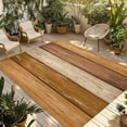thumbnail image 1 of Farmhouse Yellow Brown Outdoor Rug for Patio/Deck/Porch, Non-Slip Large Area Rug 5 x 8 Ft, Vintage Wooden Striped Indoor Outdoor Rugs Washable Area Rugs, Reversible Camping Rug Carpet Runner, 1 of 8