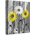 thumbnail image 1 of Farmhouse Yellow Floral Wall Art for Living Room,Daisy Flower on Rustic Wood Canvas Wall Art Nature Plant Botanical Framed Wall Art for Bathroom Bedroom Office Decor,16L X 12W inches, 1 of 6