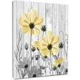 thumbnail image 1 of Farmhouse Yellow Floral Wall Art for Living Room, Grey and Yellow Flower Plant on Rustic Wood Canvas Wall Art Country Wildflower Framed Wall Art for Bedroom Bathroom Wall Decor,12L X 12W Inches, 1 of 6