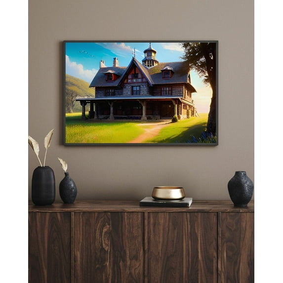 Farmhouse at Dusk - Farm House Canvas Art
