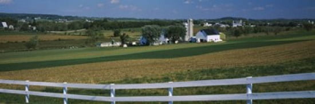 Farmhouse in a field Amish Farms Lancaster County Pennsylvania USA Canvas Art - Panoramic Images (18 x 6)