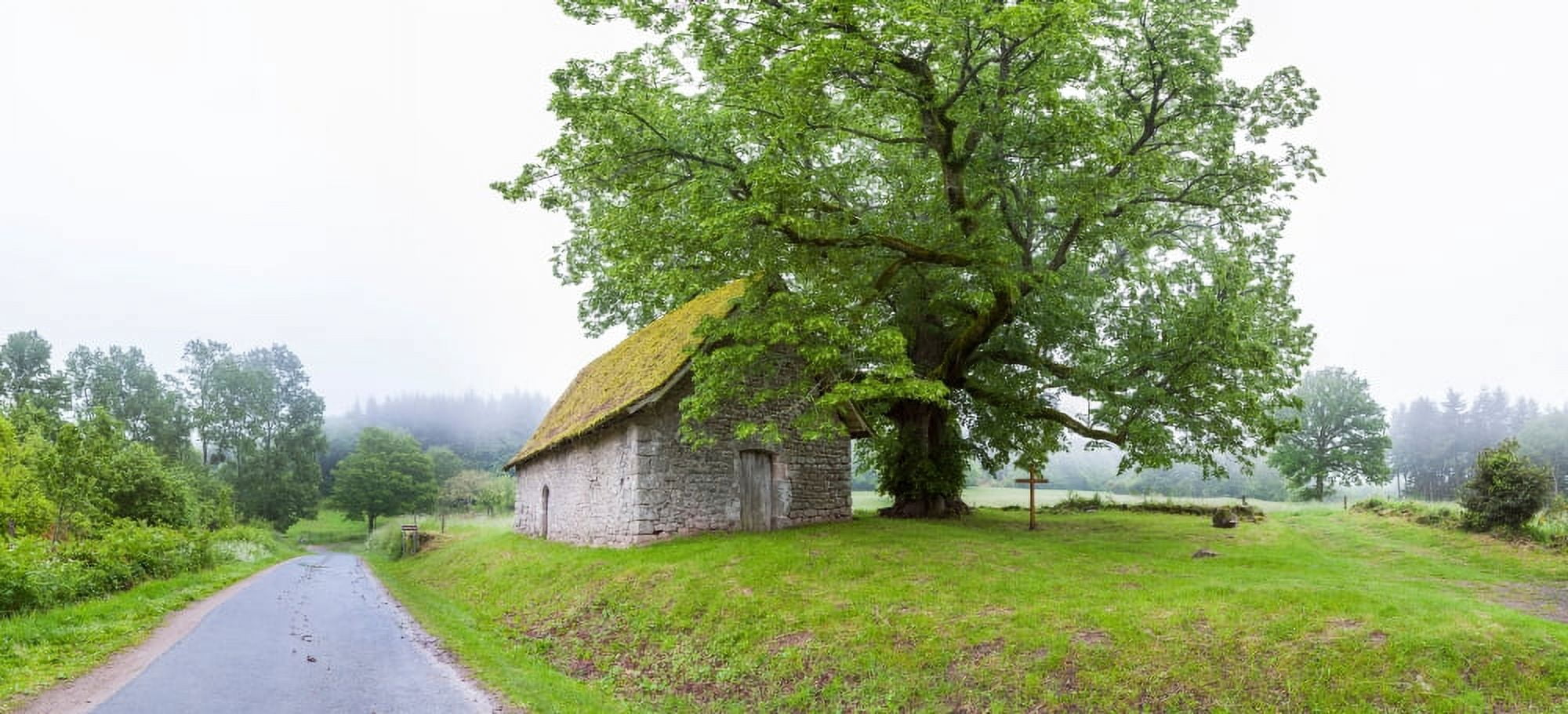 Farmhouse in a field Chapelle Du Mas Saint Jean Saint-Sulpice-le-Dunois Creuse Limousin France Canvas Art - Panoramic Images (9 x 27)