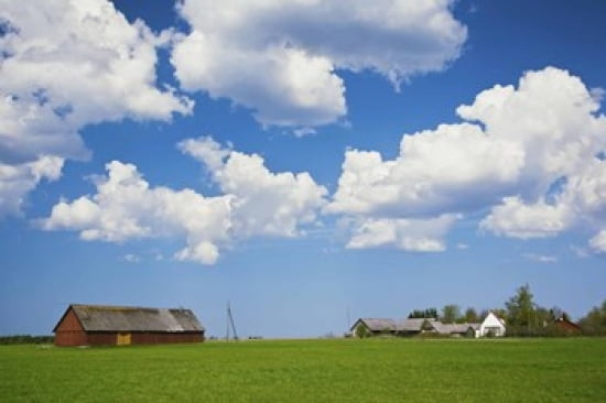 Farmhouse in a field Loksa Lahemaa National Park Tallinn Estonia Canvas Art - Panoramic Images (36 x 24)