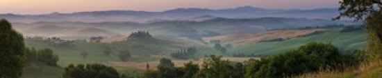 Farmhouse in valley Val dOrcia Tuscany Italy Canvas Art - Panoramic Images (38 x 8)