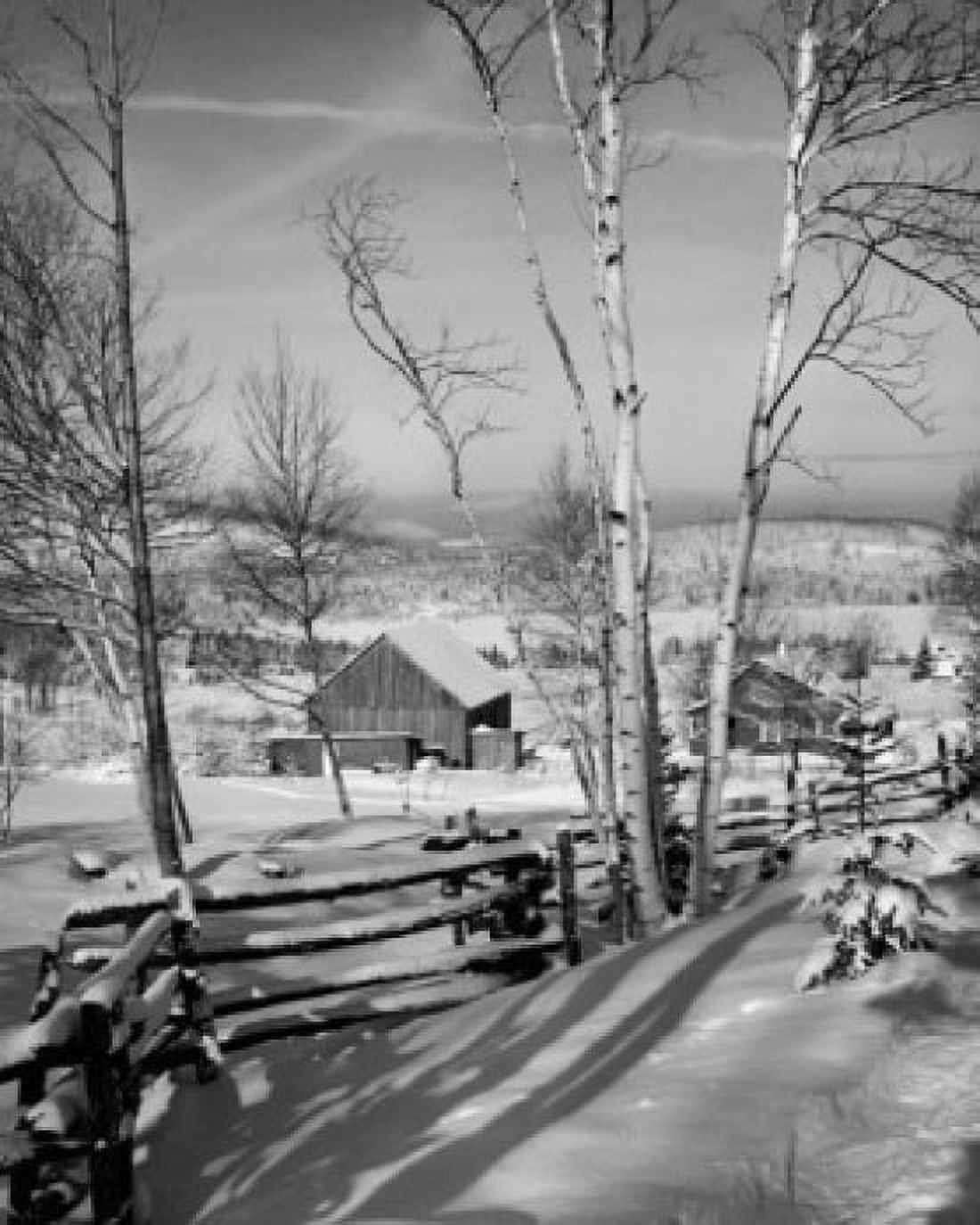Farmhouse on a snow covered landscape New Hampshire USA Canvas Art - (18 x 24)