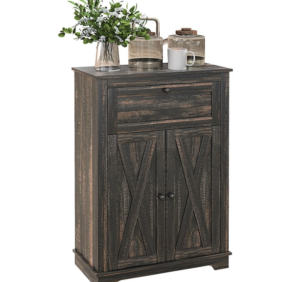 Farmhouse style cabinet with smooth melamine surface / Durable storage for daily use