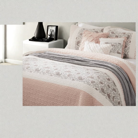 FarmhouseInspired 6Piece Bedding Sets Cotton Percale with Decorative Pillows King/Cal King