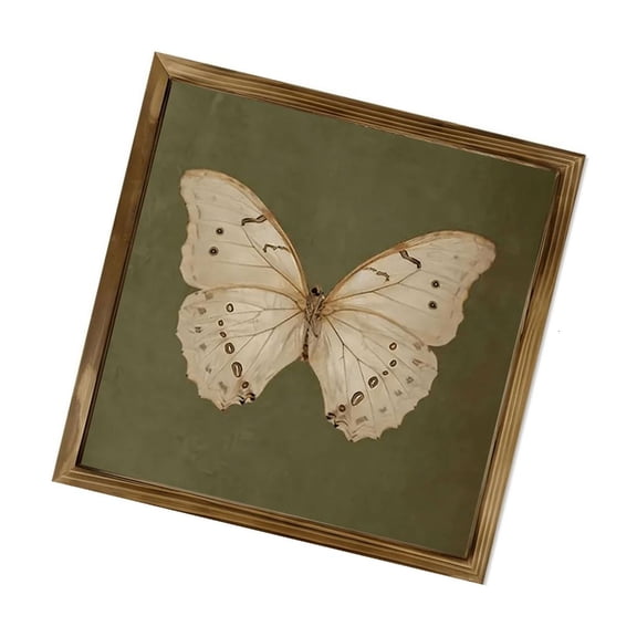 Farmhouses Butterfly Painting Wall Art Decors Wooden Frame Art Piece Antique Hanging Picture For Interior Styling Decors