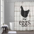 thumbnail image 1 of Farmhouses Chickens Shower Curtain for Bathroom Decor, Animal Silhouettes Eggs Retro Wood Grain Waterproof Fabric Shower Curtain, 54"x78" Set with 12 Hooks, 1 of 9