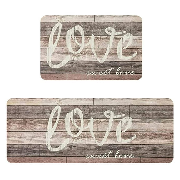 Farmhouses Kitchen Mats Sets, 2 Piece Cushioned Comfort Floor Mat for Kitchen, Home and Office Use, Ergonomically Engineered Memory Foam Kitchen Rug Design, Easy to Clean