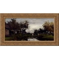 thumbnail image 1 of Farmhouses On The Waterfront 24x14 Gold Ornate Wood Framed Canvas Art by Johan Hendrik Weissenbruch, 1 of 2