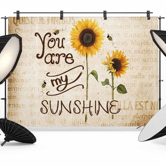 Farmhouses Sunflowers Photography Backdrop 7x5FT, You Are My Sunshine Letter Background Photo Backdrops, Background for Photography Studio Photo Studio Background, Back Drop for Photoshoot